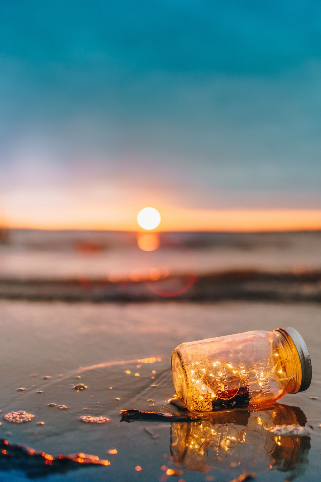 glass and beach image